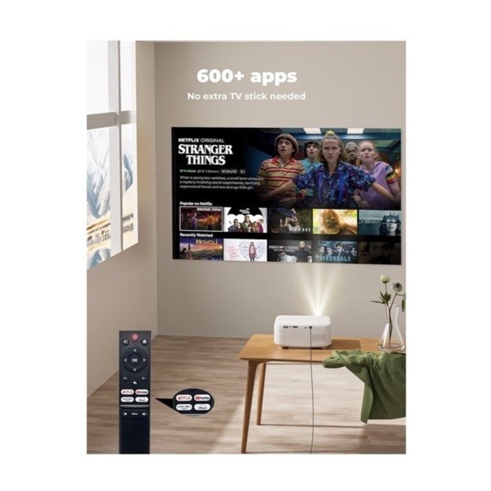 Lisowod L02 1080P WiFi Bluetooth Projector 1200 ANSI |‎ Netflix, YouTube, 4K - Picture 8 of 13